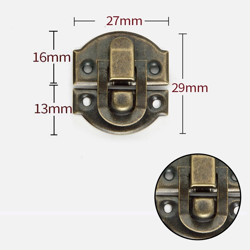 25PCS Box Latch,Antique,Toggle Catch Latch Clasp,Bronze Decorative Hasp,Jewelry Box Lock