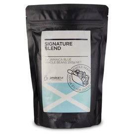 Jamaica Blue Signature Blend - 250g Whole Beans. A premium blend full-bodied, mellow coffee bean, rich in flavour and aroma