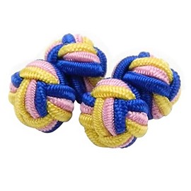 ガムカフス ブルー & イエロー & ピンク（ゴムカフス カフスボタン）nsgum004-6