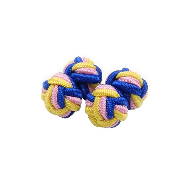 ガムカフス ブルー & イエロー & ピンク（ゴムカフス カフスボタン）nsgum004-6