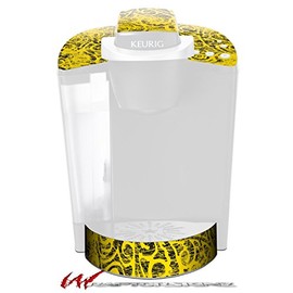 WraptorSkinz Decal Style Vinyl Skin compatible with Keurig K40 Elite Coffee Makers Folder Doodles Yellow (COFFEE MAKER NOT INCLUDED)