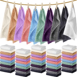 Newwiee 100 Pcs Washcloths Bulk Quick Drying Bathroom Wash Clothes 12 x 12 Inch Face Towels Microfiber Soft Hand Towel for Your Body Spa Fingertip(Multicolor)
