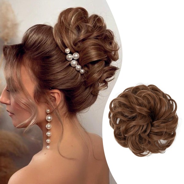 PHOCAS Curly Messy Hair Bun Hairpieces for Updos Fake Hair