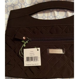Vera Bradley Women's Espresso Brown Cut Out Handle Clutch Purse Never Used