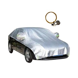 AiWi Space Half Car Cover,Waterproof Windshield & Windows Cover for Outdoor All-Season Use (Day/Night Protection, Sun Rain Snow Shield)， Fit for Car Lengths 173" to 186"