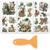 OLYCRAFT 3pcs/Set Wildlife Animal Rub on Transfers for Furniture and