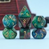 Glitter Blue Green Brown Mixed Colour Dice Set, Polyhedral Dice