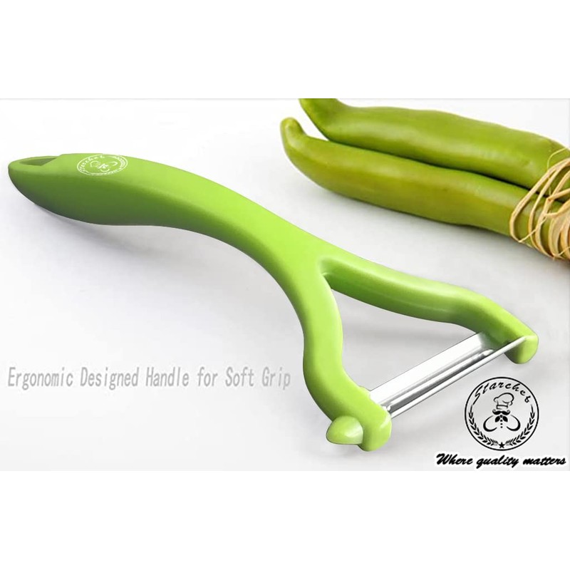 Starchef Y-Shape Peeler Slicer,Vegetable Fruit Peeler Slicer,One-Piece Design,Green