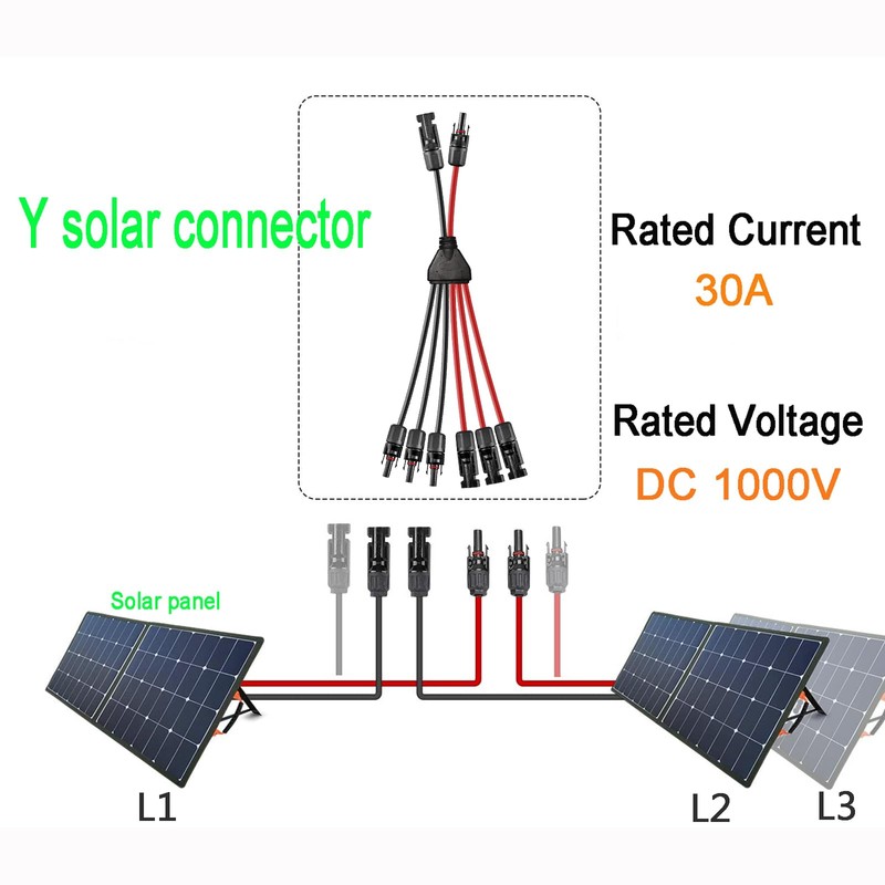 WOODGUILIN 2Y6 Solar Cable Y Splitter 6 mm² Solar Panel