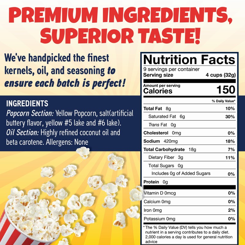 Premium America Popcorn Kit, 24 Packs for a 8oz Popper,