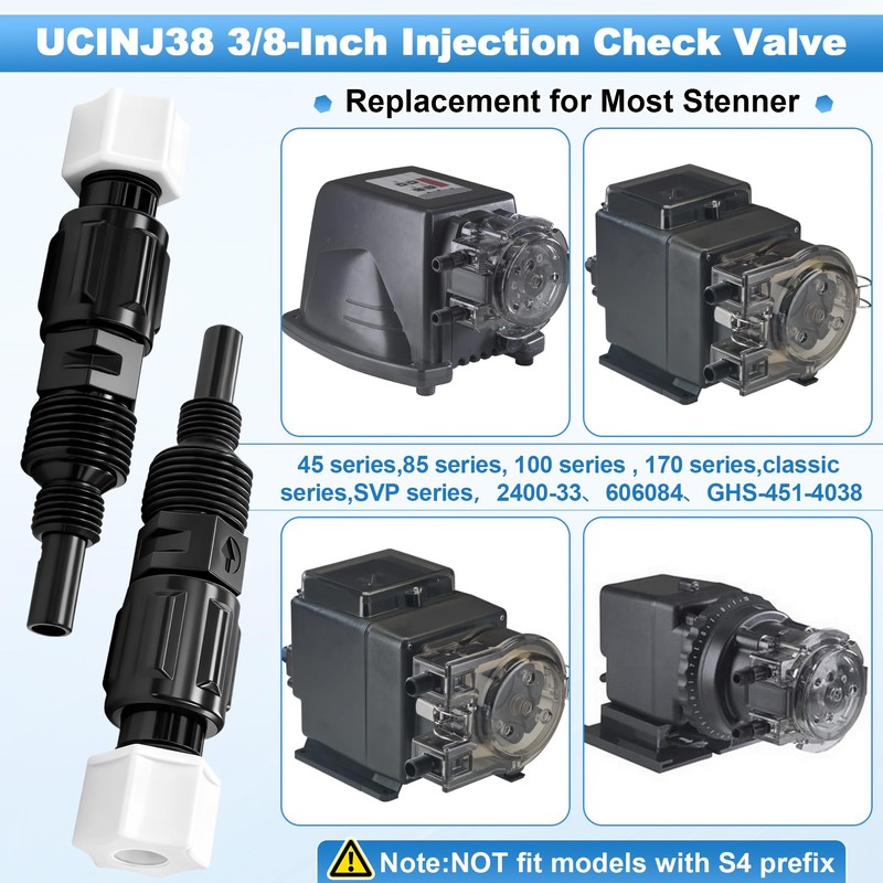 3/8 Inch UCINJ38 Injection Check Valve Replacement for Stenner Pumps