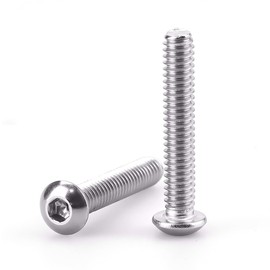 EASTLO 1/4-20 x 1-3/8" Button Head Socket Cap Bolts Screws, 304 Stainless Steel 18-8, Allen Hex Drive, Bright Finish, Fully Machine Thread, Pack of 50