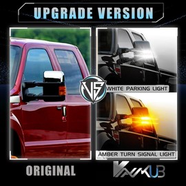 VANKUB 2PCS Sequential Switchback LED Side Mirror Turn Signal Lights for 2008-2016 Fo-rd F250 F350 F450 F550 Super Duty, Smoked Lens Side Marker Blinker Mirror Lights, Amber Dynamic Turn Signal Lamps