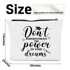 FBCCZEY Graduation Gifts for Women, 2024 Graduation Congratulations Gifts Cosmetic Bag, Don't Underestimate The Power Makeup Bag, Inspirational Cheer Up Birthday Gifts for Friend Sister