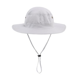 Magracy Mens UPF 50+ Wide Brim Sun Hat with Neck Flap UV Protection Mesh Safari Hat Gardening Hiking Fishing Hat Off White