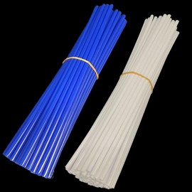 144 Pieces Spoke Skins Spoke Covers for Bike Wheels Rim Wraps Protector Covers for Bicycle, Wheelchair, Motorcycle Bike Decorations, 24CM/9.45Inch (White, Blue)