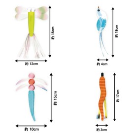 CattyMan Puffy Cat Hanging on the Ceiling Cats Set of 4 Cat Toys