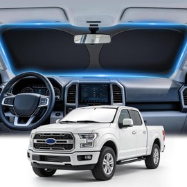 JUSTTOP Parasol para Parabrisas para Ford F150 2015-2025 Accesorios | Visor de Sol para Parabrisas Delantero y Cobertura de Parasol para Ventana | Parasol Actualizado de 300T Reflectivo de Calor y UV