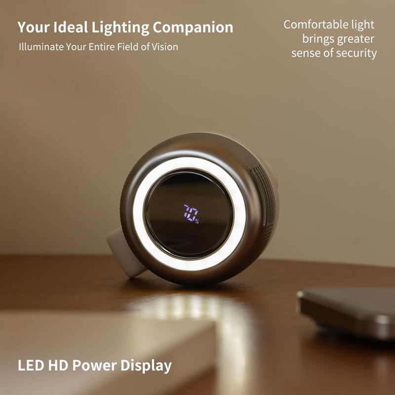 SULVGO Mini Bladeless Clip-On Fan with LED Light, White