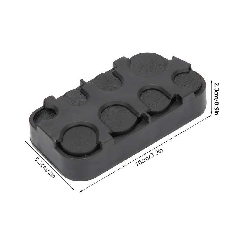 Coin Organiser Plastic Coin Holder Rectangle Euro Coin Dispenser Storage