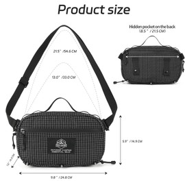 Fanny Pack Waist Packs Large Crossbody Bag for Women Men with Zipper Pockets Adjustable Strap Waist Bags Hip Pack for Traveling Cycling Running Hiking