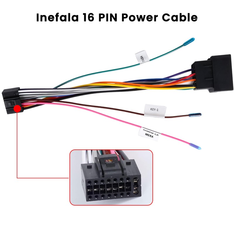 Inefala 16 Pin Adapter Cable Connector 16-Pin Standard ISO Adapter