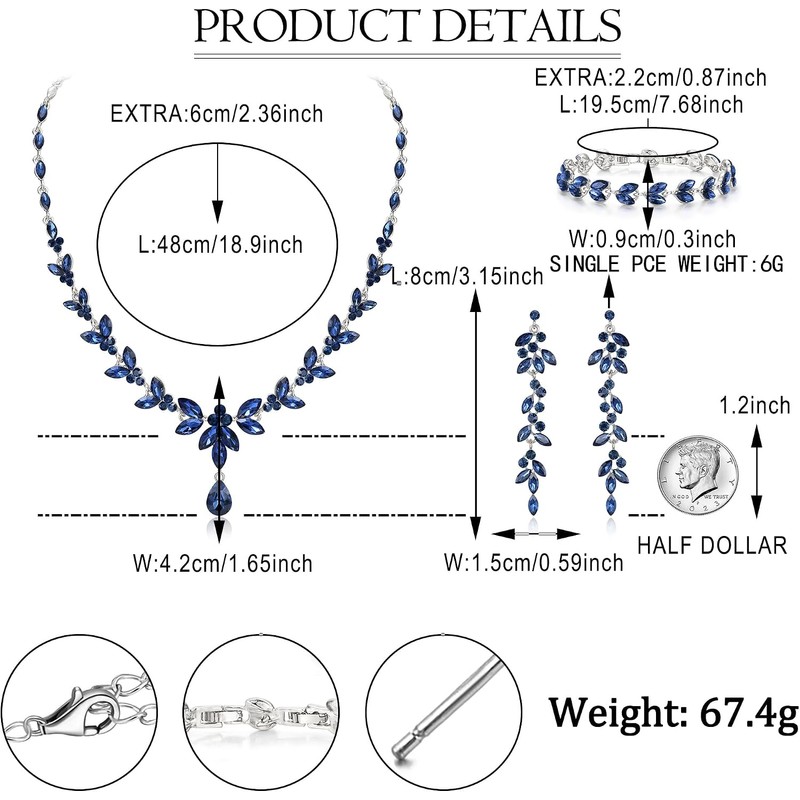 EVER FAITH Mujer Set de Joyería Cristal Austriaco Bola de