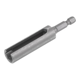 sourcing map 80mm Long 10mm Hex Nut Socket Slotted Extension Driver Bit Adapter 1/4" Hex Shank Cr- V