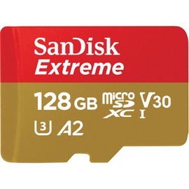 SanDisk Extreme microSD Card for Mobile Gaming 128 GB, Supports with A2 App Performance AAA/3D/VR Game Graphics and 4K UHD Video, 190 MB/s Read, 90 MB/s Write, Class 10, UHS-I, U3, V30