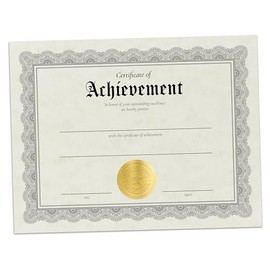 Hill Valley Greetings Certificate of Achievement - 30 Fill in Award Certificates with Gold Foil Embossed Seals