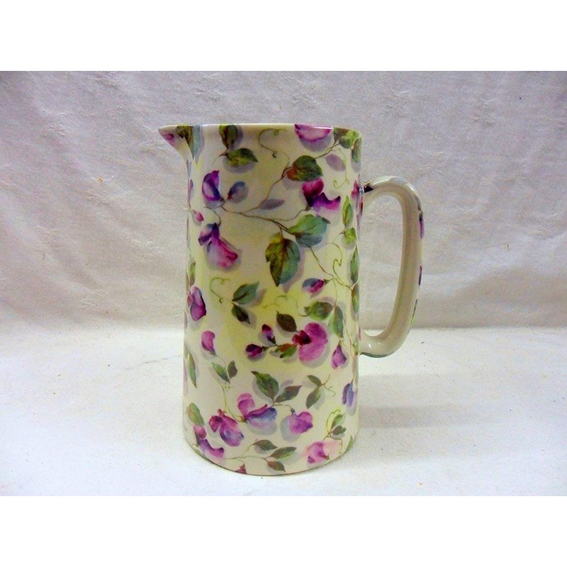 Purple Sweet Pea 2 Pint Jug by Heron Cross Pottery.