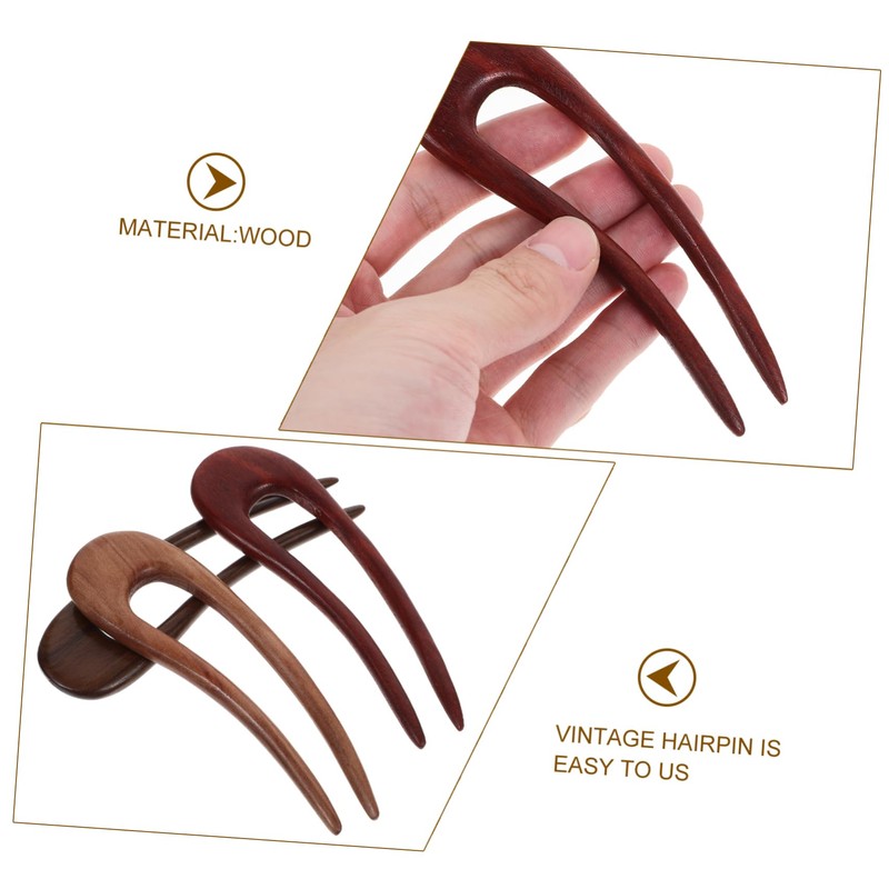 BESTOYARD Kanzashi U-Shaped Peach Tree Kanzashi Parts 3 Pieces Green