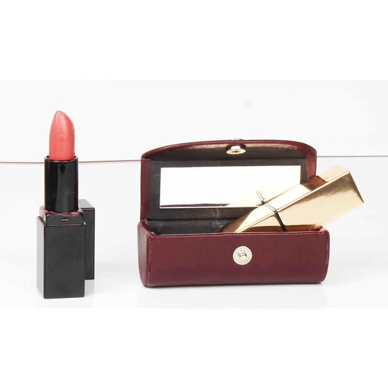 Leather Set of 2 Leather Lipstick Case Holder - Organizer
