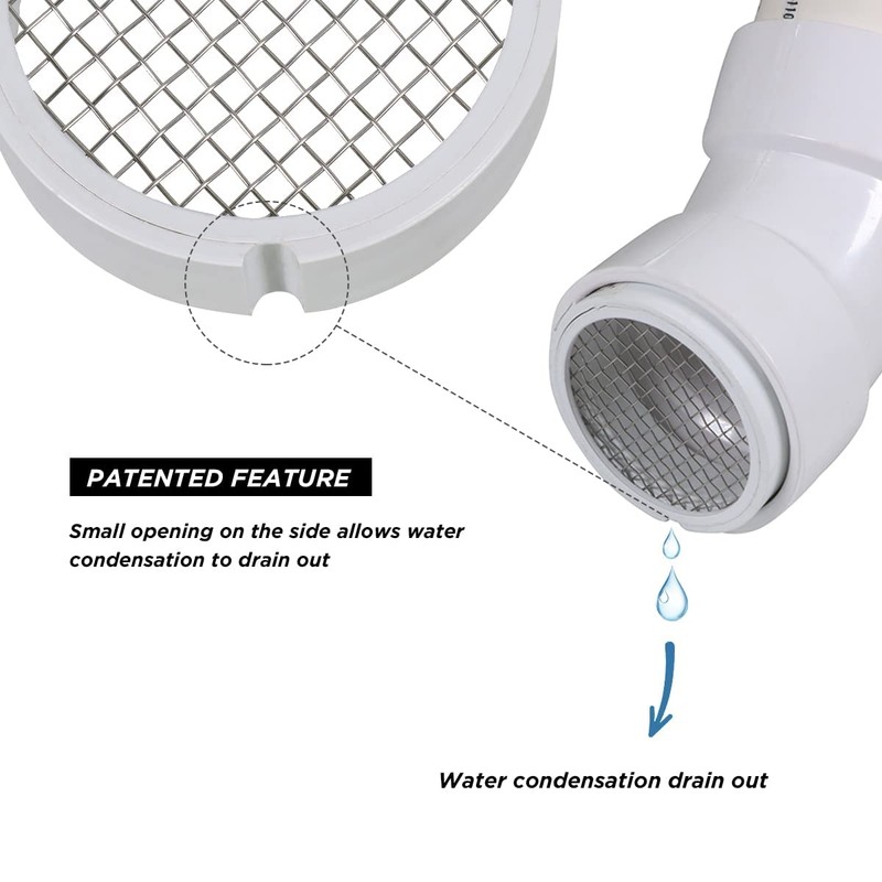 Raven R1510-4 4 inch PVC Termination Vent with Stainless Steel