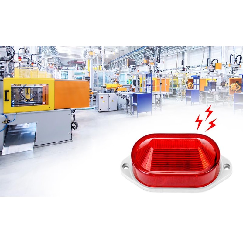 QWORK AC110V - 120V Industrial Strobe Siren Alarm Warning Light