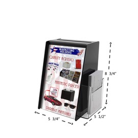 Marketing Holders 5 1/2âW x 8 1/2âH Lockable Ballot Box With Brochure Pocket Pack Of 1 Counter Top Elections Tri Fold Acrylic Donation Fundraiser Bin Security Lock Literature Sign Holder Collections