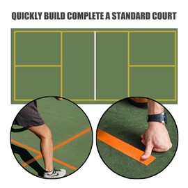 JPTXTXG Pickleball Court Tape - 2 Inches Wide, 110 Feet Long 2 Rolls, Ultra Durable Outdoor Floor Marking Tape for Pickleball Courts, Badminton Court and More - Weather & UV Resistant