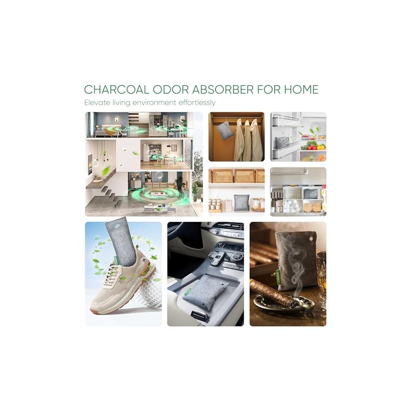 Innmily Activated Charcoal Odor Absorber Bags - 6 Pack