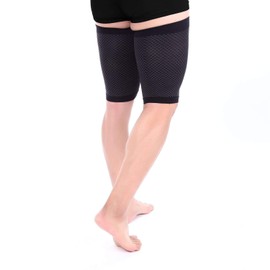 DocMiller - Muslera Manga de Compresión para Muslo (1 par) Cuádriceps Muscular Esguince Recuperación Rápida Respirable Ajustable Antideslizante para Alto Rendimiento Thigh Sleeve (Negro, Pequeño)