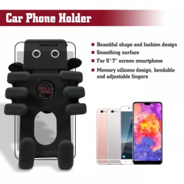 TAC Car Cell Phone Silicon Holder Cradle Mount BLK Fit 5"-7" Smartphones & GPS