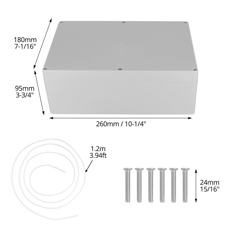 QWORK® Surface-Mounted Junction Box, Junction Box, Waterproof, Dustproof, IP66 ABS