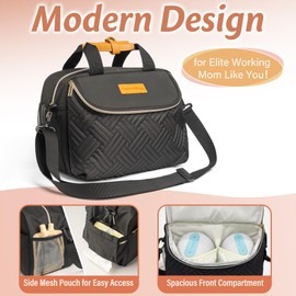 CarryWise Breast Pump Bag Adjustable Dividers, Waterproof Changing Mat, Travel Bag with Adjustable Shoulder Strap, for Work, Daily Use, and Pump Accessories