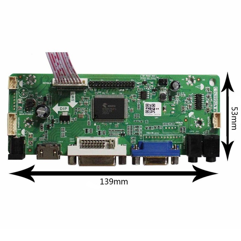 HDMI+VGA+DVI+Audio Input LCD Controller Board For HSD173UHW1 B156HW01 15.6" 17.3"