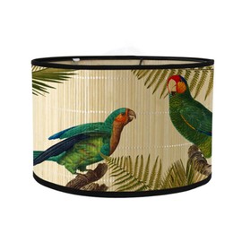 Yuqim Bird Lamp Shades E27 Vintage Lampshade 11.8" x 7.9" Printed Oval Lamp Cover for Table Floor Light Chandelier Home Decor(Bird)