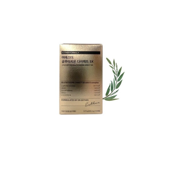 Esther Formula Glutathione Direct 5X 30 sheets, 1 container, easy