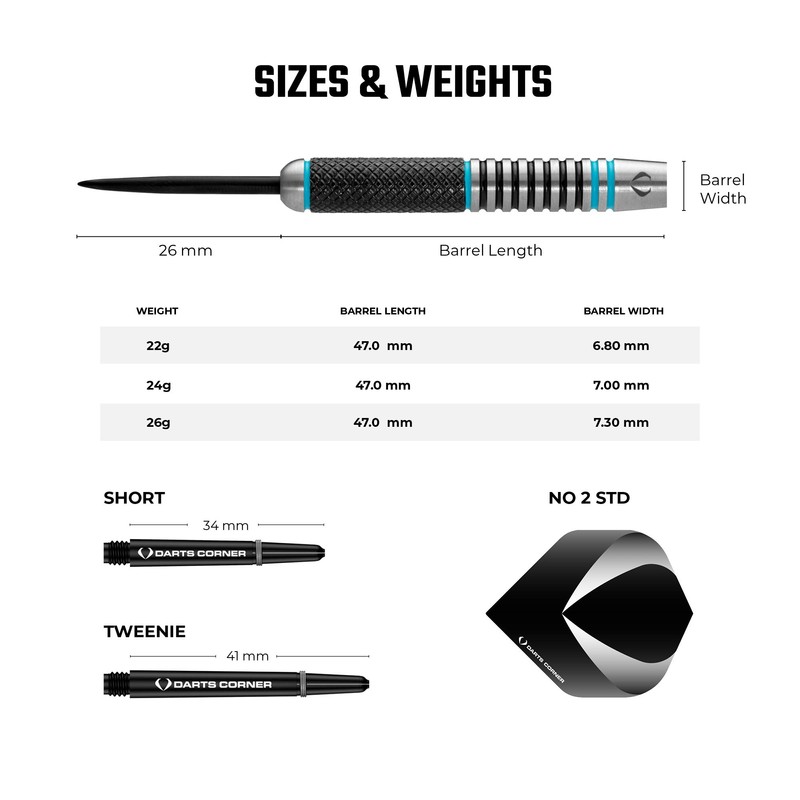 DESIGNA DARTS Corner Marine Steel Tip Dart Set | 80%