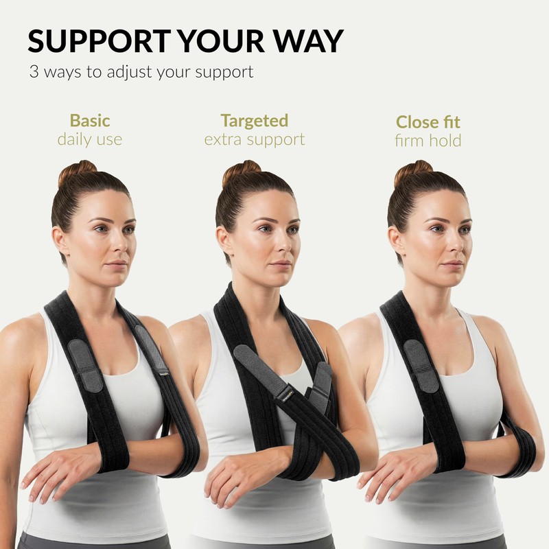 BraceUP Adjustable Arm Sling - Arm Holder with One Hand