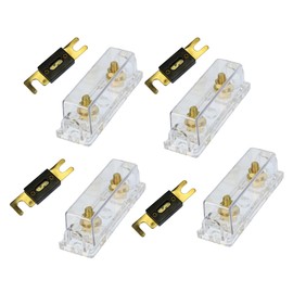 Voodoo 0/2/4 Gauge Ga ANL Fuse Holder + 100 Amp ANL Fuses (4 Pack) (50 Amp Fuses)