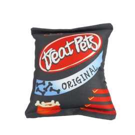 Dog Toy Puppy and Small Dogs for Biting • Cuddly Toy with Squeaky Function • Mini Cushion with Interactive Chewing • Beautiful Design Funny & Colourful (Imitation Snack Black)