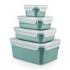 Tefal Masterseal Colour Edition Set of 4, Water Green, Rectangular,